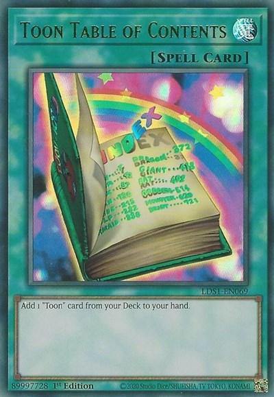 Toon Table of Contents (Green) [LDS1-EN069] Ultra Rare - Board Wipe