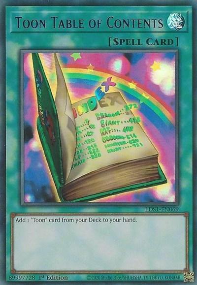 Toon Table of Contents (Purple) [LDS1-EN069] Ultra Rare - Board Wipe