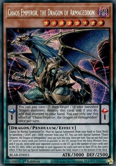 Chaos Emperor, the Dragon of Armageddon [BLAR-EN051] Secret Rare - Board Wipe
