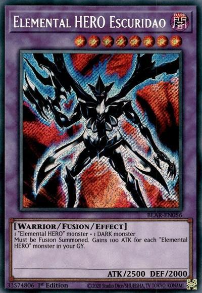 Elemental HERO Escuridao [BLAR-EN056] Secret Rare - Board Wipe