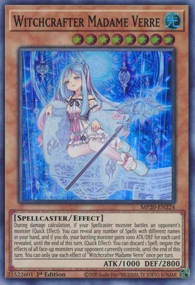 Witchcrafter Madame Verre [MP20-EN224] Super Rare - Board Wipe