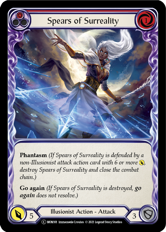 Spears of Surreality (Red) (Rainbow Foil) [U-MON101-RF] Unlimited Edition Rainbow Foil