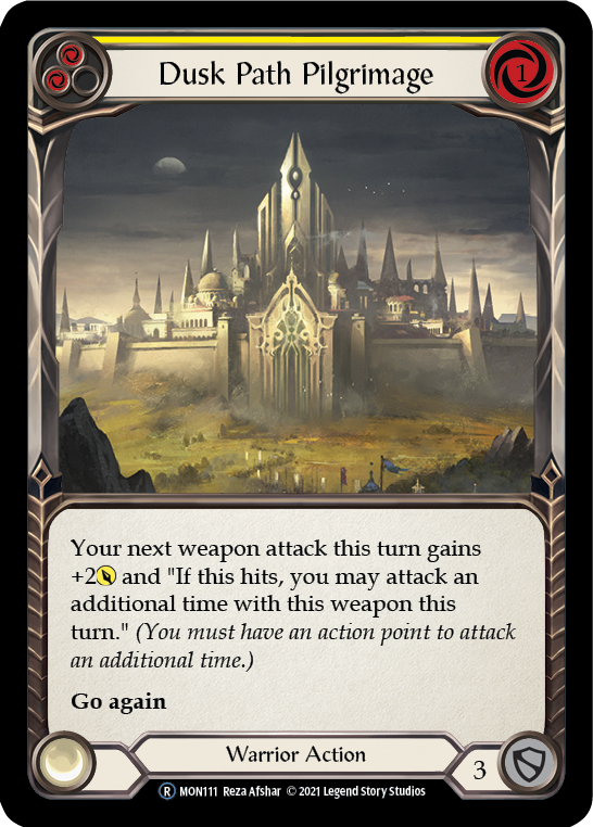 Dusk Path Pilgrimage (Yellow) (Rainbow Foil) [U-MON111-RF] Unlimited Edition Rainbow Foil