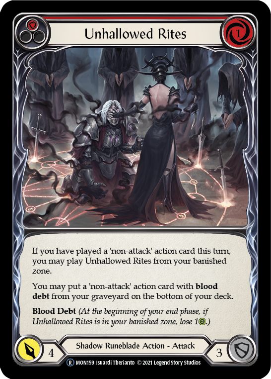 Unhallowed Rites (Red) (Rainbow Foil) [U-MON159-RF] Unlimited Edition Rainbow Foil