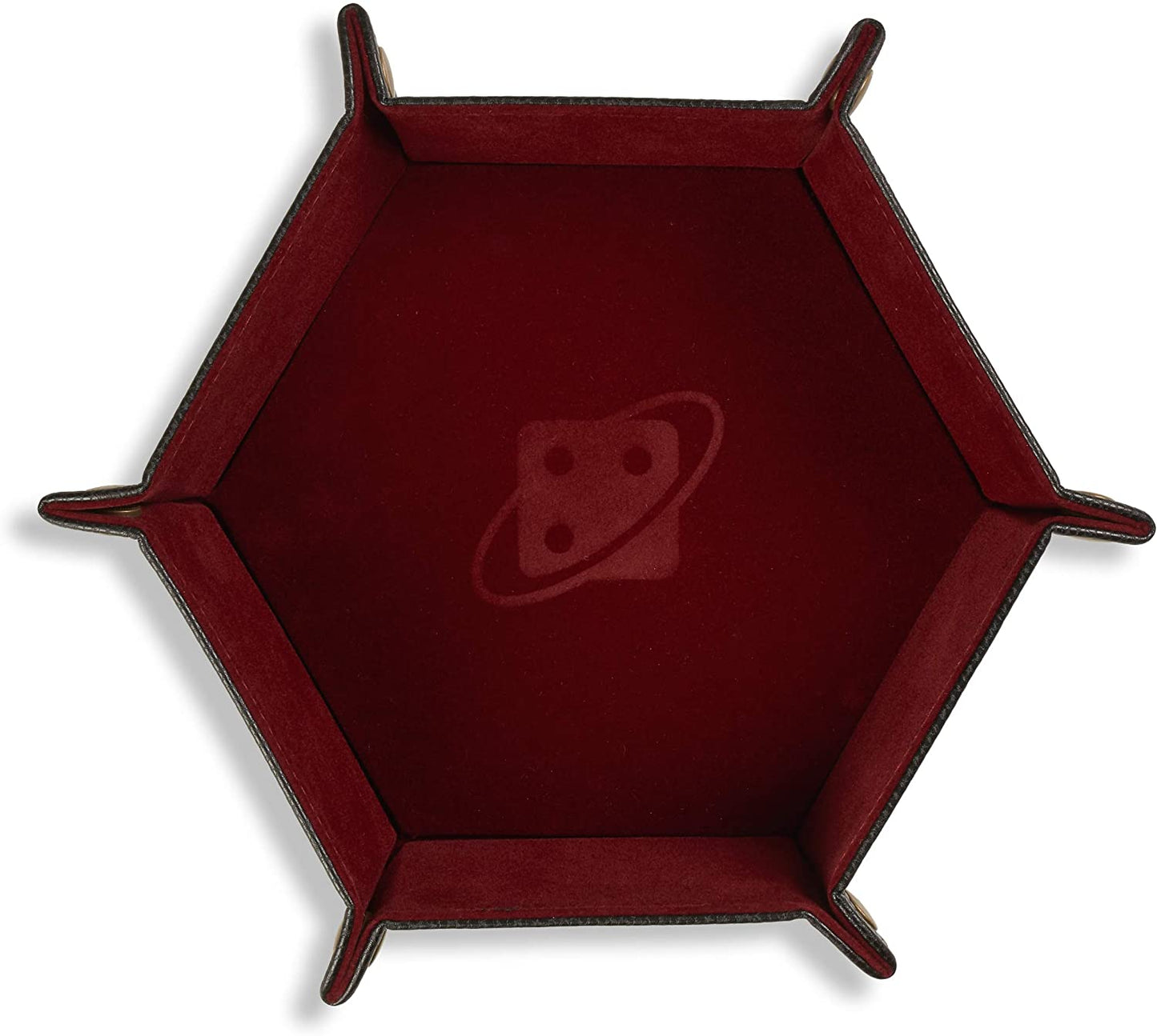 Folding Hexagon Dice Tray (Burgundy) - Board Wipe