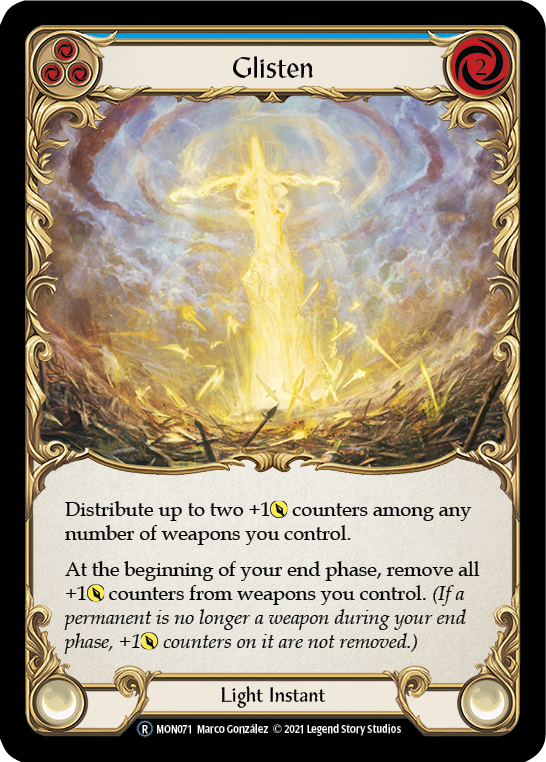 Glisten (Blue) (Rainbow Foil) [U-MON071-RF] Unlimited Edition Rainbow Foil
