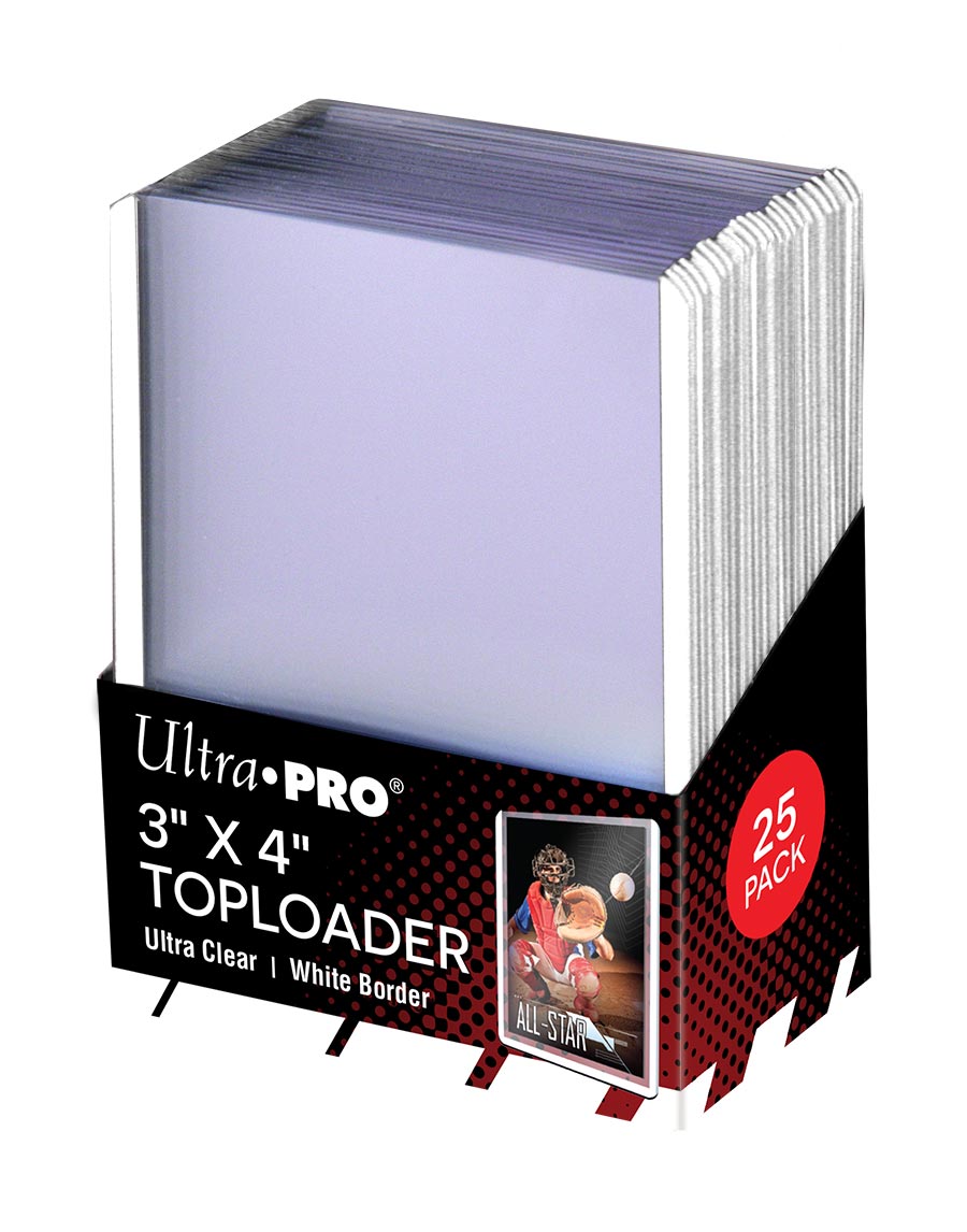 White Border Toploader (25) 3" X 4" - Board Wipe