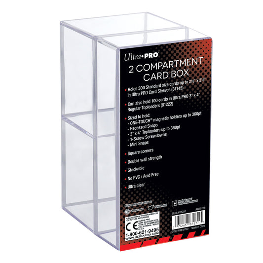 2 Compartment Clear Card Box