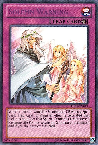 Solemn Warning (Purple) [DL18-EN019] Rare