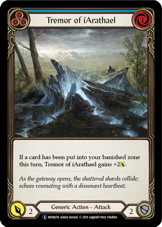 Tremor of iArathael (Blue) (Rainbow Foil) [U-MON256-RF] Unlimited Edition Rainbow Foil