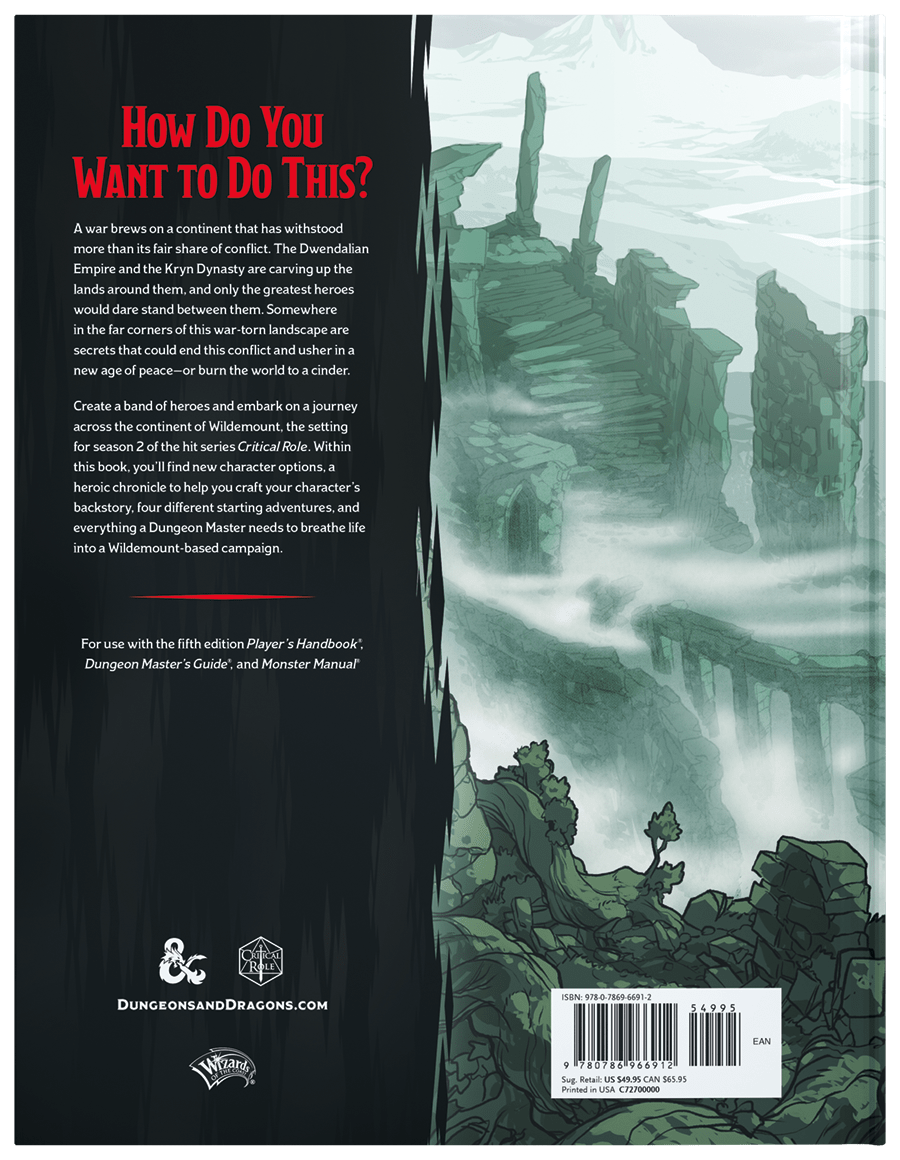 D&D Explorer's Guide to Wildemount - Board Wipe