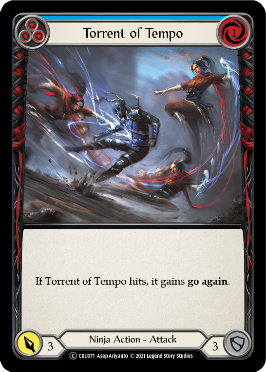 Flying Kick (Blue) (Rainbow Foil) [CRU071-RF] Unlimited Rainbow Foil