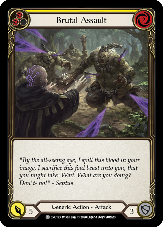 Brutal Assault (Yellow) [CRU193] 1st Edition Rainbow Foil