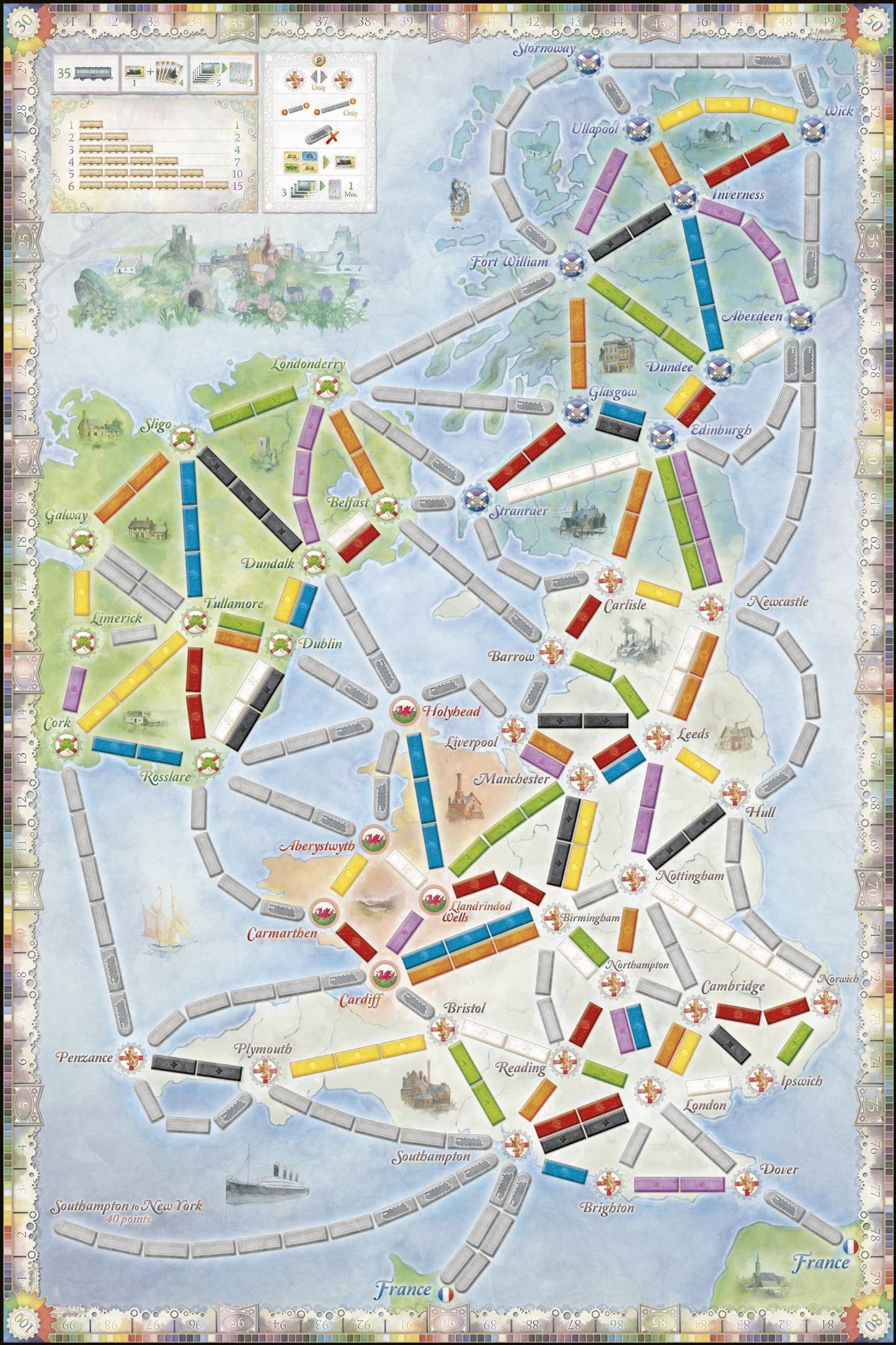 Ticket to Ride Map Collection: Volume 5 – United Kingdom & Pennsylvania - Board Wipe