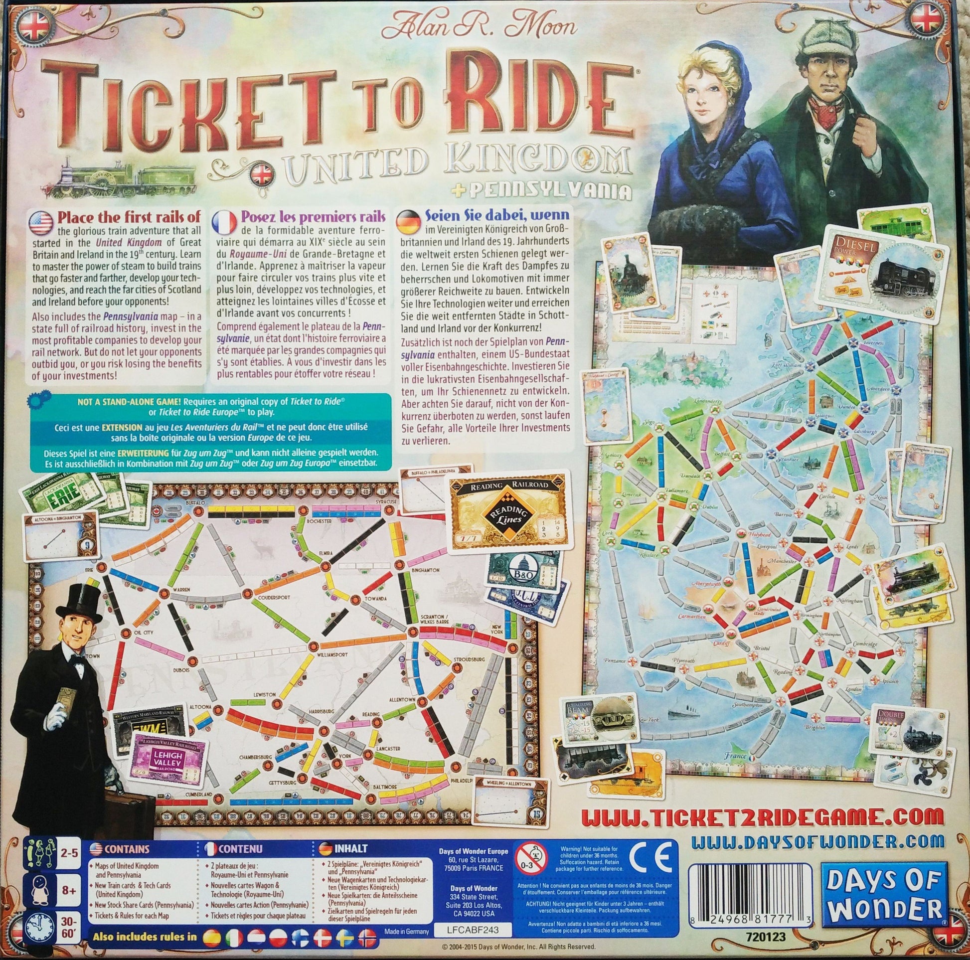 Ticket to Ride Map Collection: Volume 5 – United Kingdom & Pennsylvania - Board Wipe