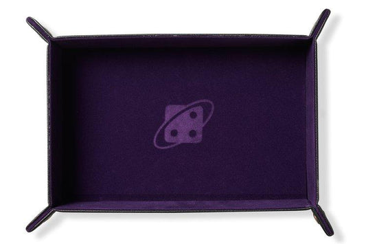 Folding Rectangular Dice Tray (Purple) - Board Wipe