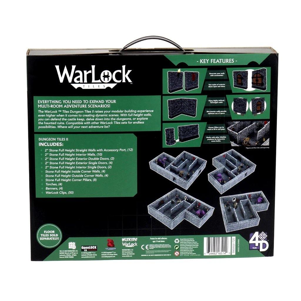 Warlock Tiles: Dungeon Tiles II Full Height Stone Walls Expansion - Board Wipe